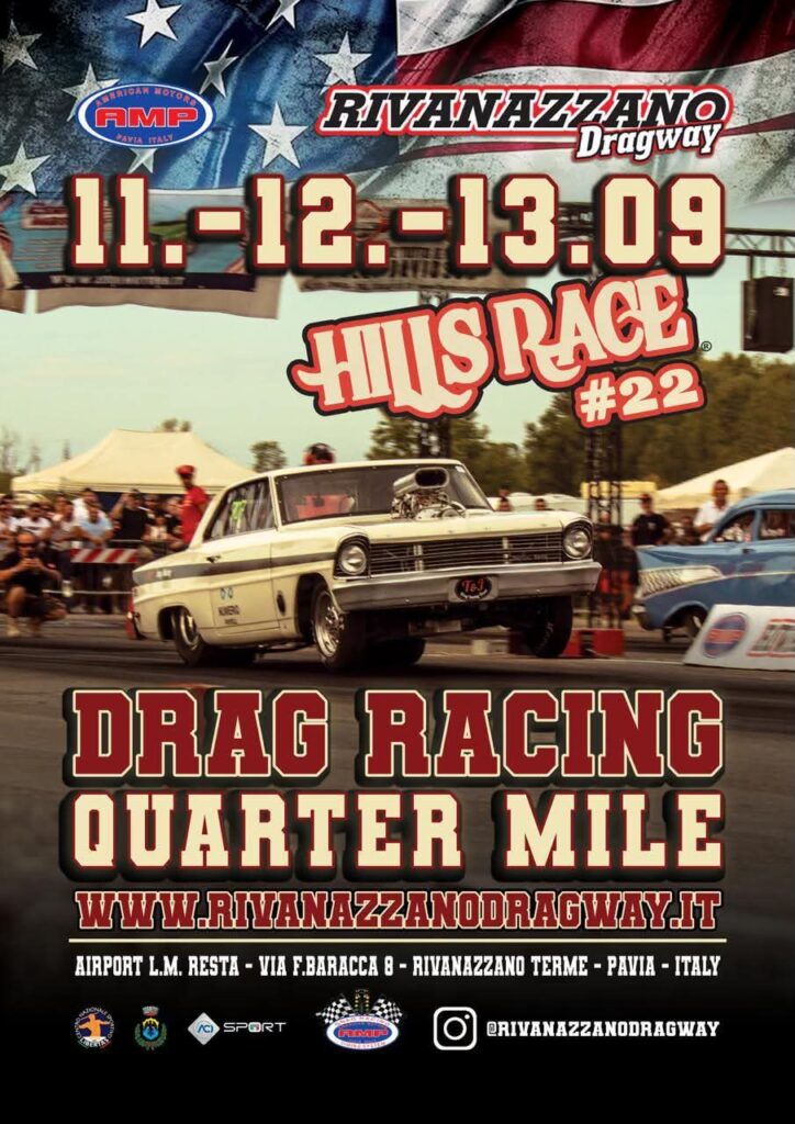 Hills Race 2026: a Rivanazzano tre giorni sul quarto di miglio tra auto e moto dragster.